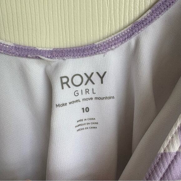 Roxy Girl Purple and White Checked One Piece Swimsuit - Picture 4 of 4